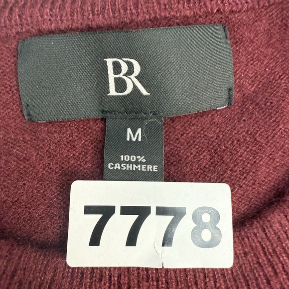 Banana Republic 100% Cashmere Crewneck Sweater Mens M Burgundy $180 2024 - Picture 10 of 10